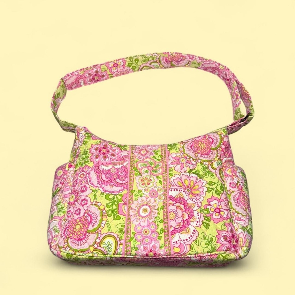 Vera Bradley On the Go Crossbody Bag Petal Pink Floral Quilted Cotton Handbag